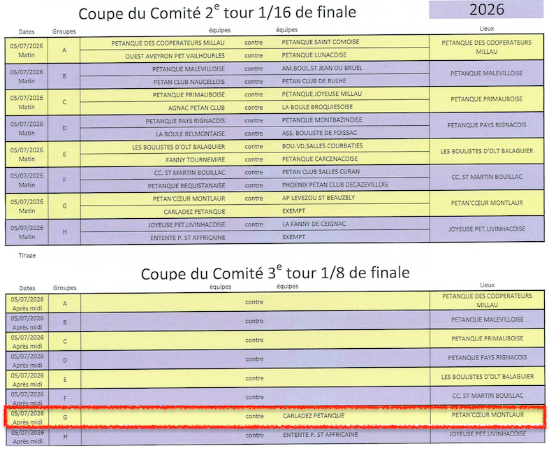 TIRAGE COUPE DU COMITE 1